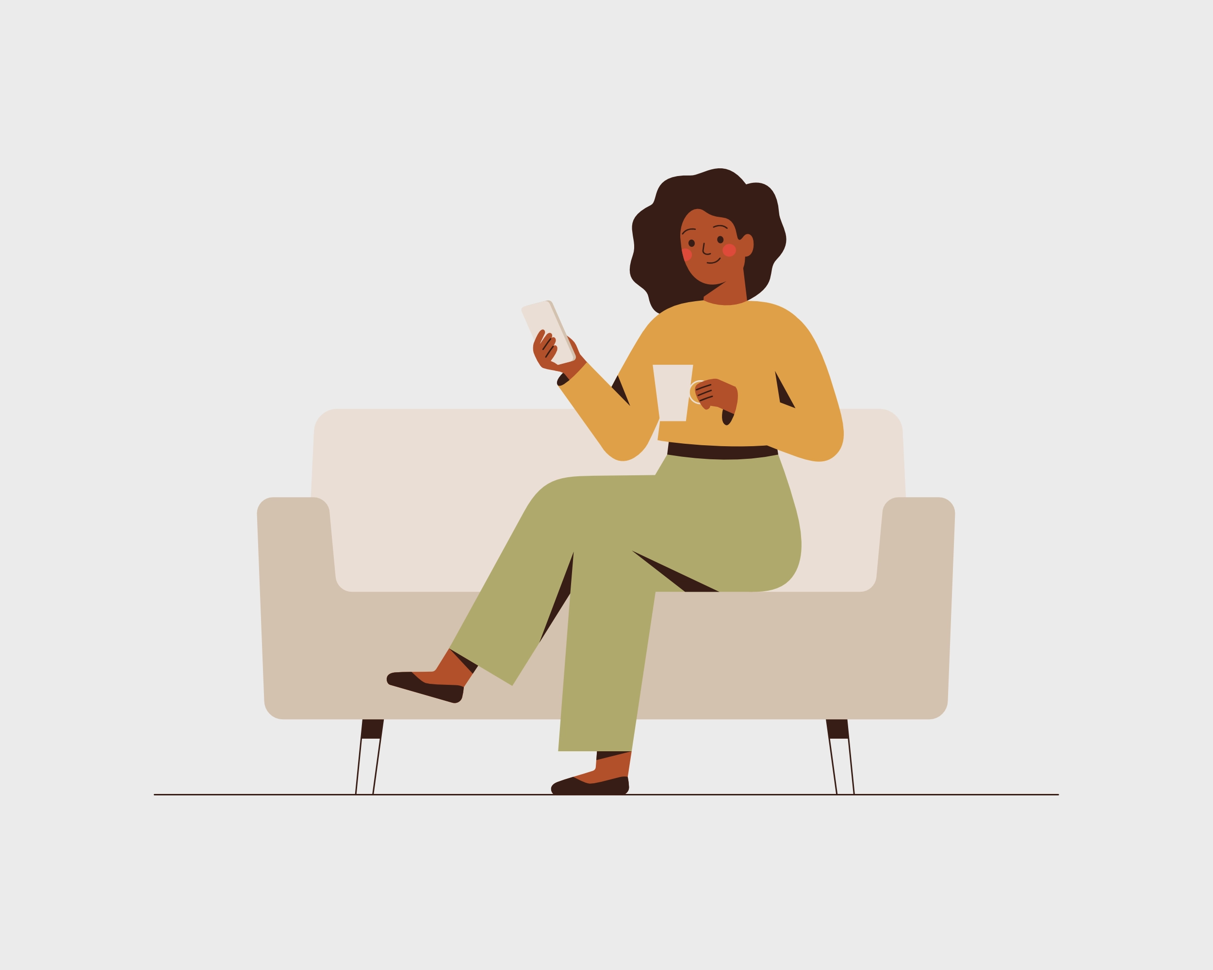 Illustration einer sitzenden Person mit Buch als Symbol für verständliche Informationen und Orientierung.