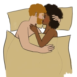 Illustration eines einvernehmlichen intimen Moments zwischen zwei Personen als Abgrenzung zu sexualisierter Gewalt.